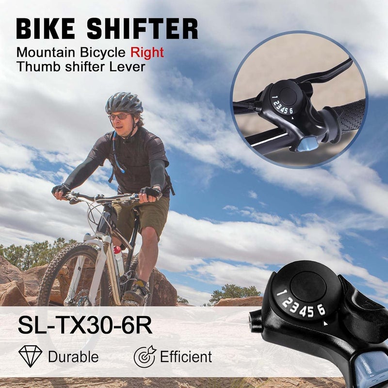 RainFlowwer Bike Gear Shifter, SL-TX30-6R Speed Shift Lever and Set, One Pair 3X6 Bike Thumb Gear Shifters for Mountaiity Road Folding Bicycle - Image 5